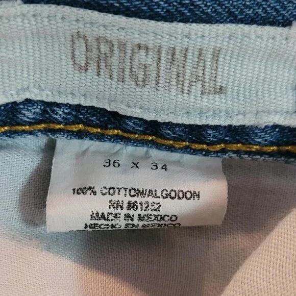 Vintage Blue Wrangler Straight Leg Jeans Mens 36w 34l - Picture 3 of 6